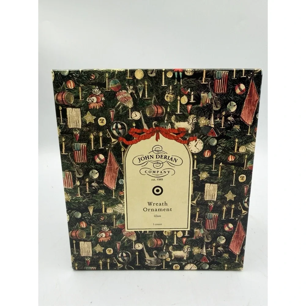 Target x John Derian Glass Wreath Ornament 4.5in Bright Colors New In Box